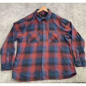 The North Face Shirt Men XL Red Blue Flannel Pearl Snap Outdoors Hiking Gorpcore
